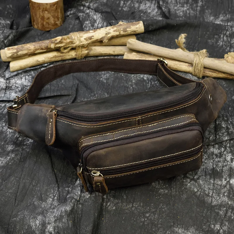 Leather Bum Bag Dark Brown Echuca