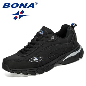 Image 2 - BONA 2019 New Designers Cow Split Running Shoes Sports Men Students Training Sneakers  Jogging Sports Shoes Man Walking Shoes