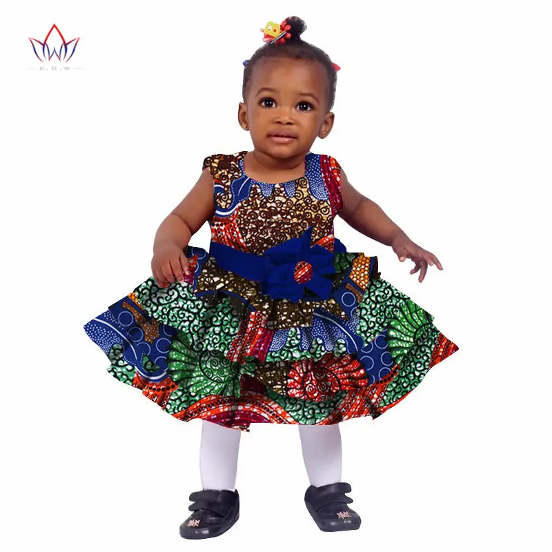 Африканская женская одежда; Детские традиционные хлопковые платья в стиле Дашики; платья с принтом в африканском стиле; детские летние платья; BRW WYT76 - Цвет: 10