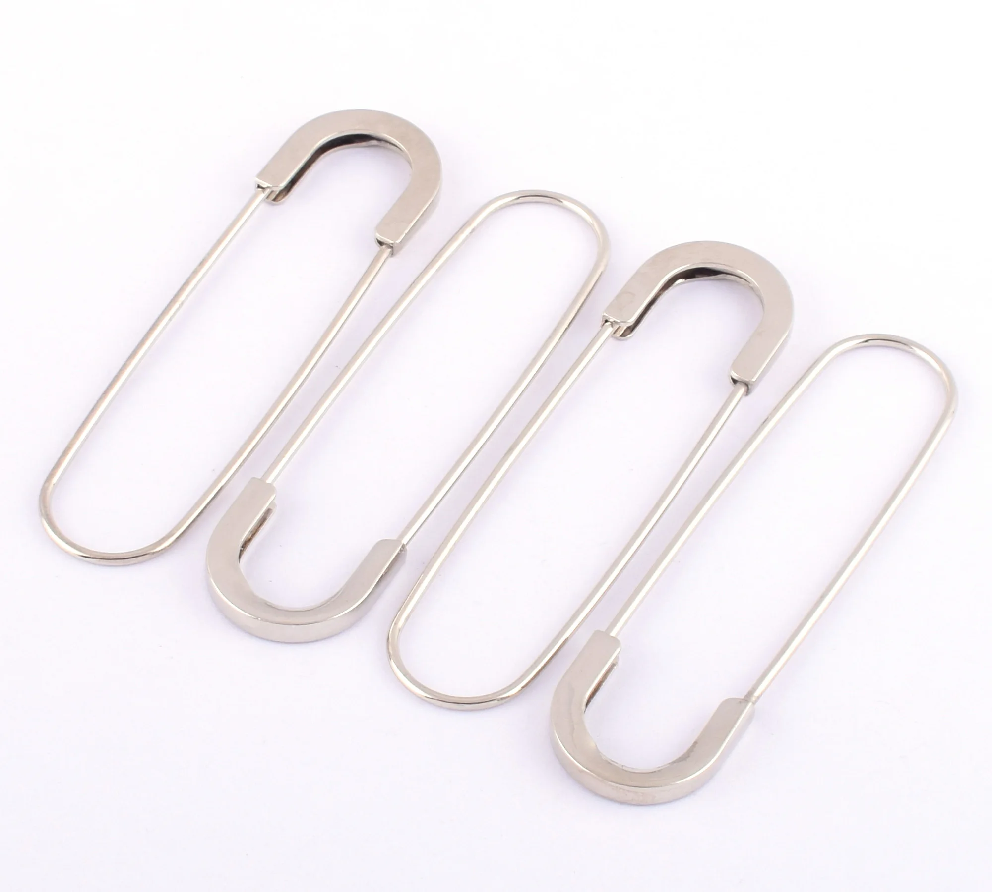 Silver Safety pins Coiless Safety Pins Larger Safety Pins Kilt Pins Broochs  letter Bar Pins Apparel Accessories DIY Sewing 4pcs