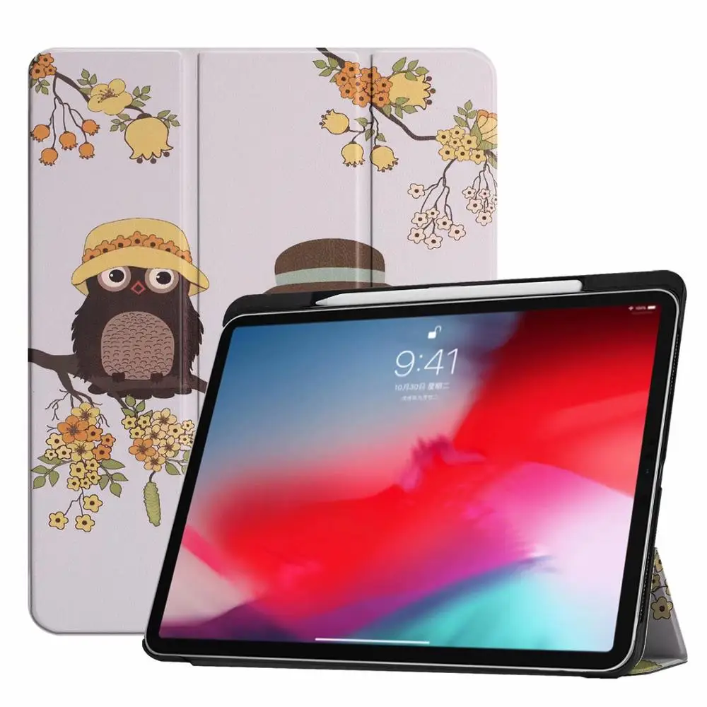 Funda для iPad Pro 11 чехол с карандашом Держатель смарт из искусственной кожи Trifold подставка+ Жесткая задняя крышка из ПК для нового iPad Pro 11 чехол - Цвет: dong cha ying