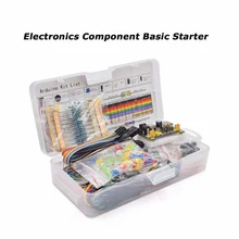 Electronic Component Kits Set Base Fun Kit Bundle with Resistor Capacitor LED Light Potentiometer Solderless Jumper Wire Buzzer
