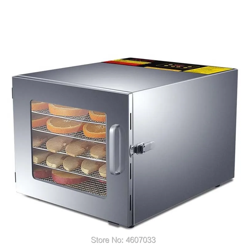 6 Trays Food Dehydrator Snacks Dehydration Dryer Fruit Vegetable Herb Meat Drying Machine Stainless Steel 110V 220V EU US biolomix bd1200 food dryer dehydrator 5 trays 10l capacity bpa free digital timer temperature control for fruit vegetable snacks