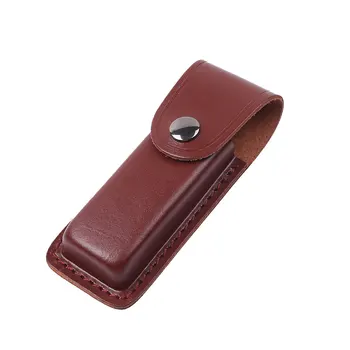 

Hunting Tactical Folding Knife Sheath Cover Real Leather Outdoor Tools Portable