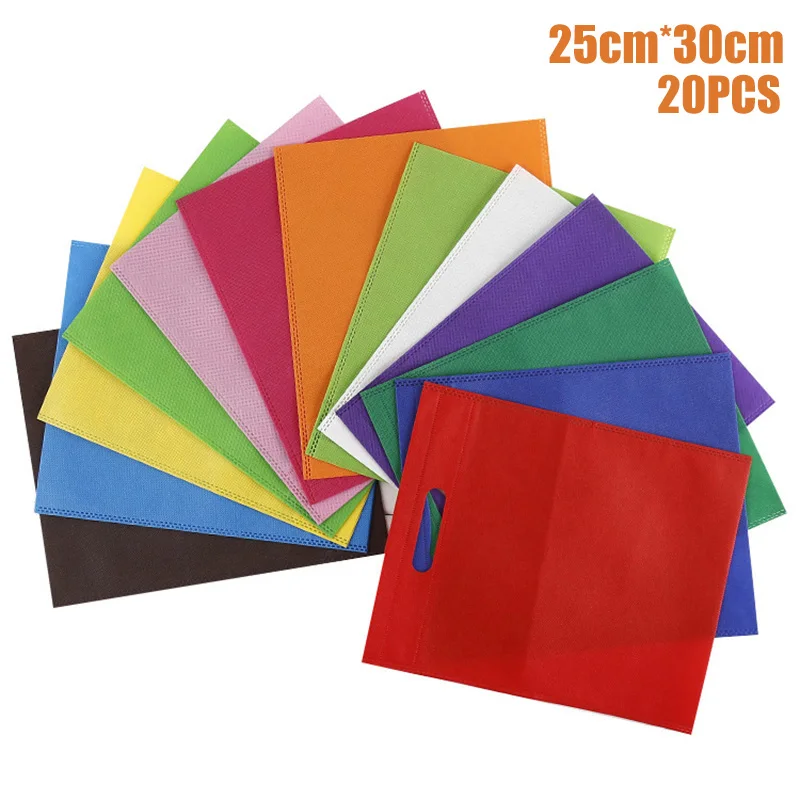 25cmx30cm 20 шт нетканые подарочные пакеты портативные для конфет на день рождения, свадебных торжеств E2S - Цвет: 25cmx30cm