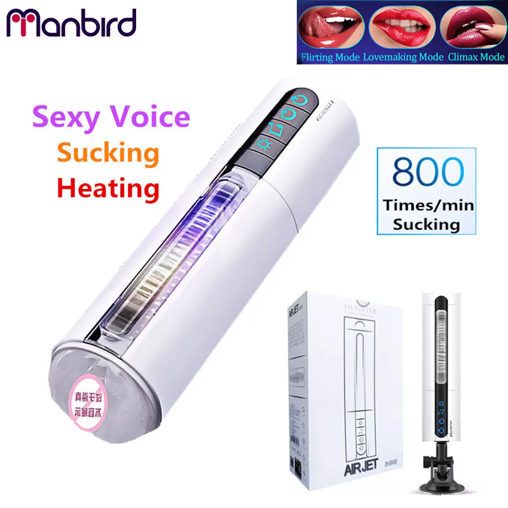 Smart Air Sucking Male Masturbator Induction Sexy Voice Handsfree Sex Machine Heating Aircraft Cup Real Vagina Pussy Sex Toys (1)