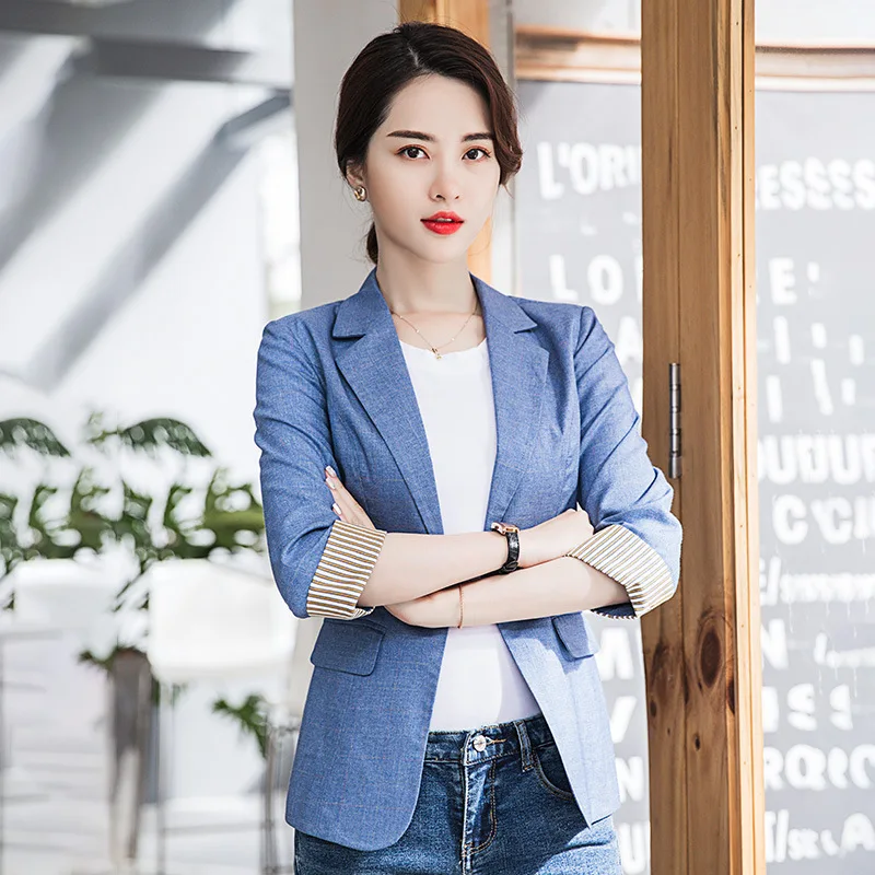 

Korean-style-Style Work Clothes Small Suit Women's 2019 Spring Wear Three-quarter-length Sleeve Suit Coat