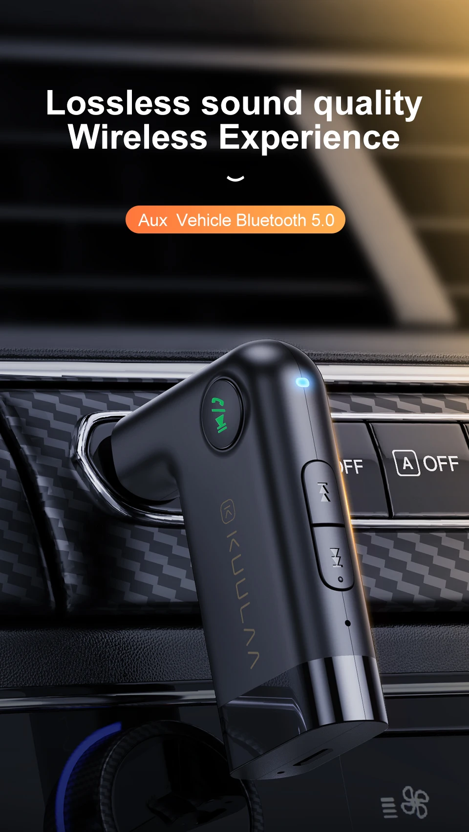 Bluetooth Receiver 5.0 3.5mm AUX Jack Kuulaa