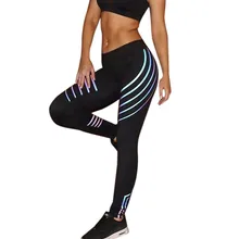 Леггинсы для женщин Лазерная цветная строчка пуш-ап Леггинсы для бега Высокая талия узкие легинсы для фитнеса сексуальные брюки# YL5