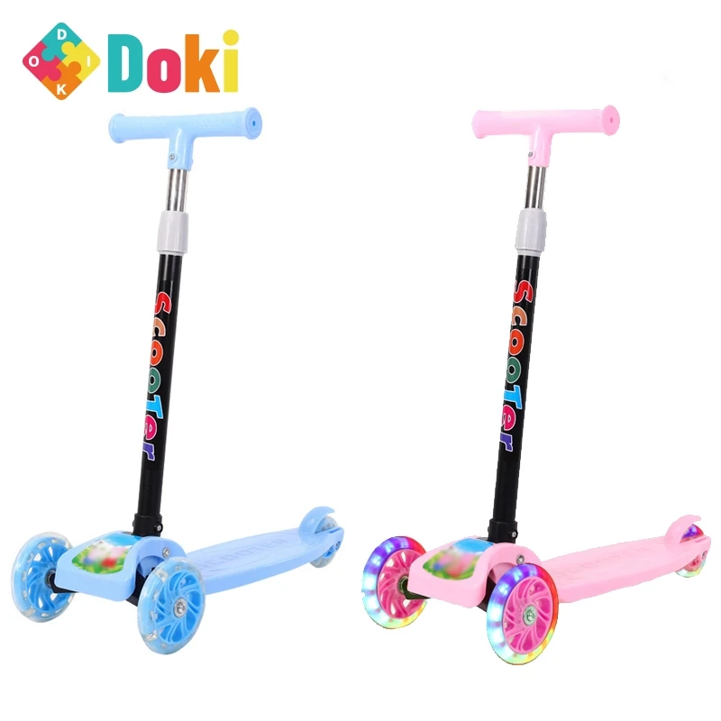Patinete silencioso para niños, rueda resistente al desgaste, juguete de 3 niveles, portátil, regalo para niños, bicicleta deportiva