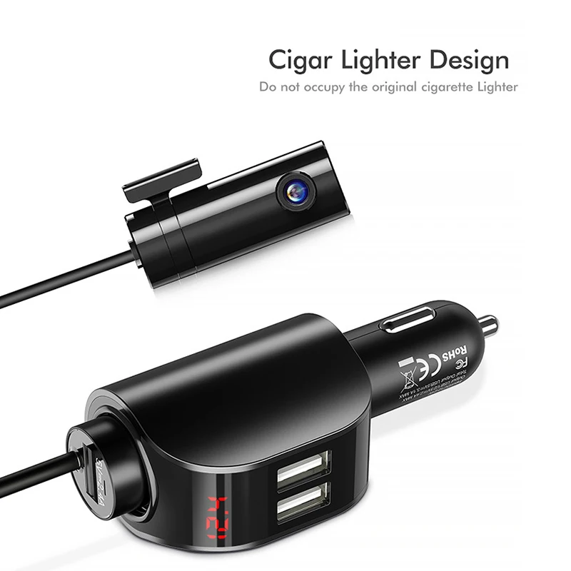 Автомобильный прикуриватель Usb зарядное устройство 2 порта двойной USB 3.1A автомобильный разъем прикуривателя ЖК-цифровой вольтметр Быстрая зарядка