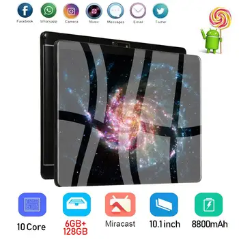 

Global Version 10 inch 4G LTE Tablet PC Android 9.0 Octa Core 6GB RAM 128GB ROM IPS WiFi Bluetooth Type-C USB Android Tablets