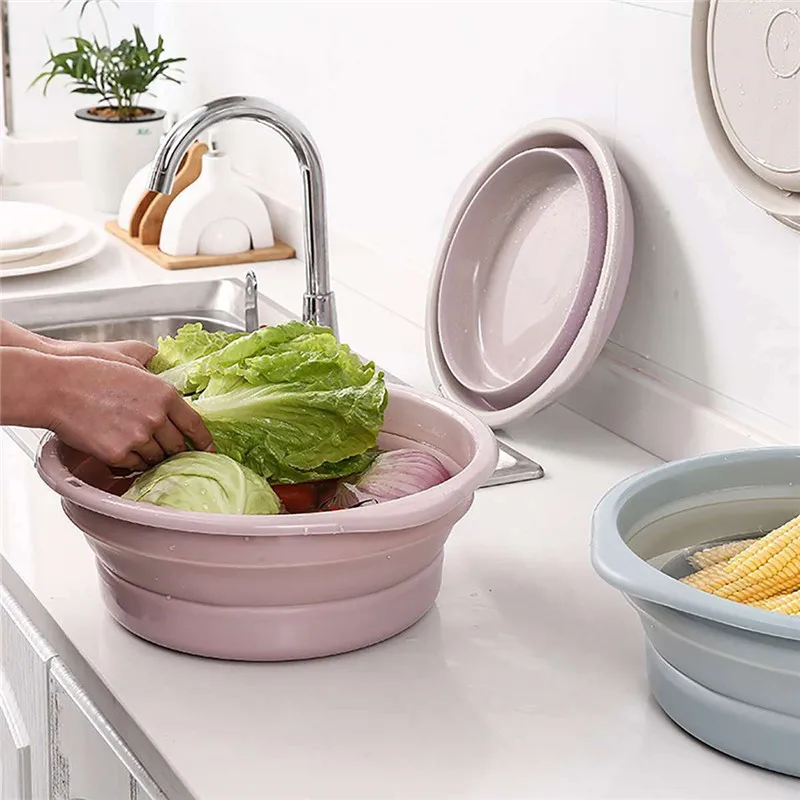 

Folding Bucket Portable Collapsible Basins Tourism Travel Car Washing Tool Vegetable Fruit Basin Bathroom Kitchen Accessories