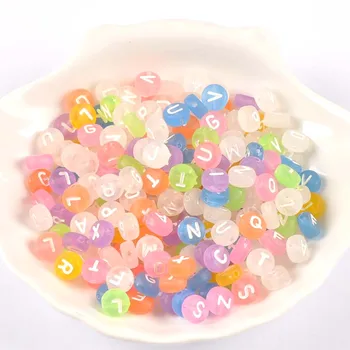 

400PCs Mixed colors Acrylic Frosted Alphabet/Letter Round Beads For Jewelry Making 7mm YKL0799