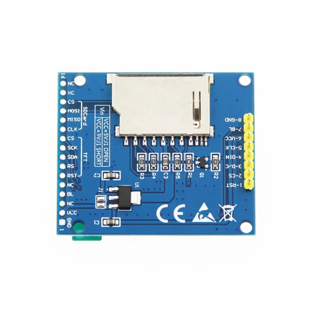 1,8 дюймов TFT SPI Серийный ЖК-дисплей Разрешение 128*160 1,8 дюймов ЖК-дисплей модуль с слотом для sd-карт 2 Белый светодиодный драйвер IC ST7735S