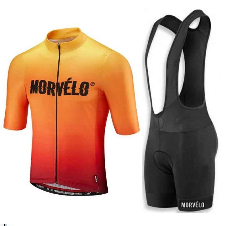 Morvelo, комплект для велоспорта, лето, профессиональная команда, короткий рукав, Джерси и шорты, мужские, для верховой езды, верх и низ, MTB, шоссейные, велосипедные костюмы - Цвет: Бежевый