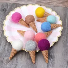 Accessoires de crème glacée en feutre pour nouveau né, petits bébés filles et garçons, prise de vue à la main, accessoires de photographie en feutre