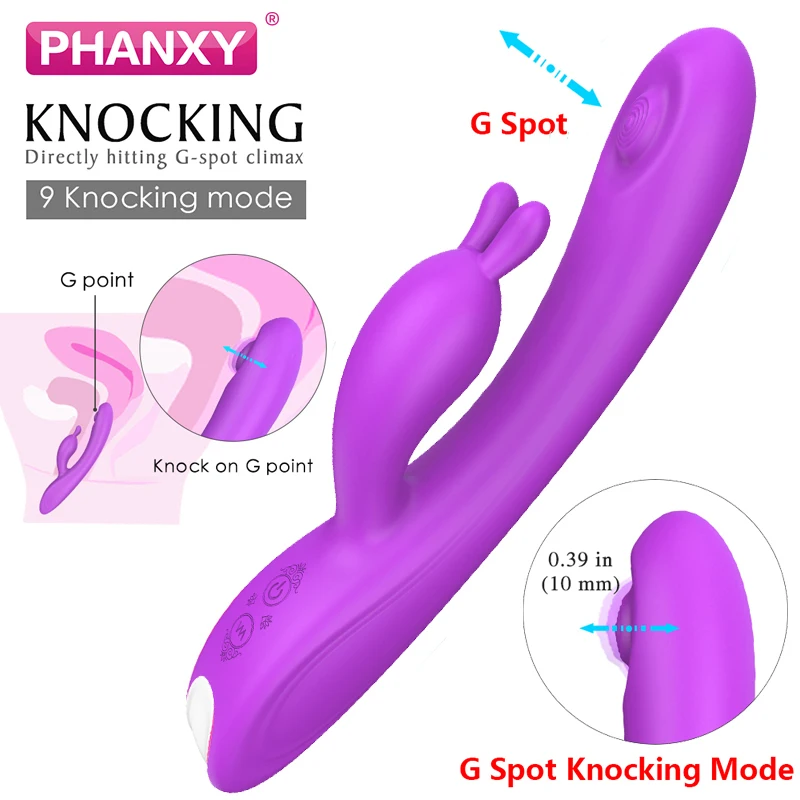 PHANXY Телескопический фаллоимитатор с точки G вибратор кролик 2*9 дилдо для взрослых