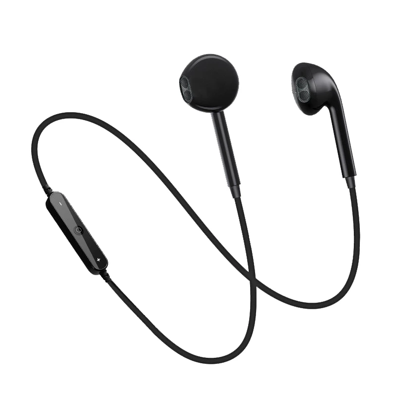 S6 Спортивные Беспроводные наушники-воротник с линейным управлением Bluetooth наушники с микрофоном управление громкостью вызова наушники для телефона - Цвет: S6BK