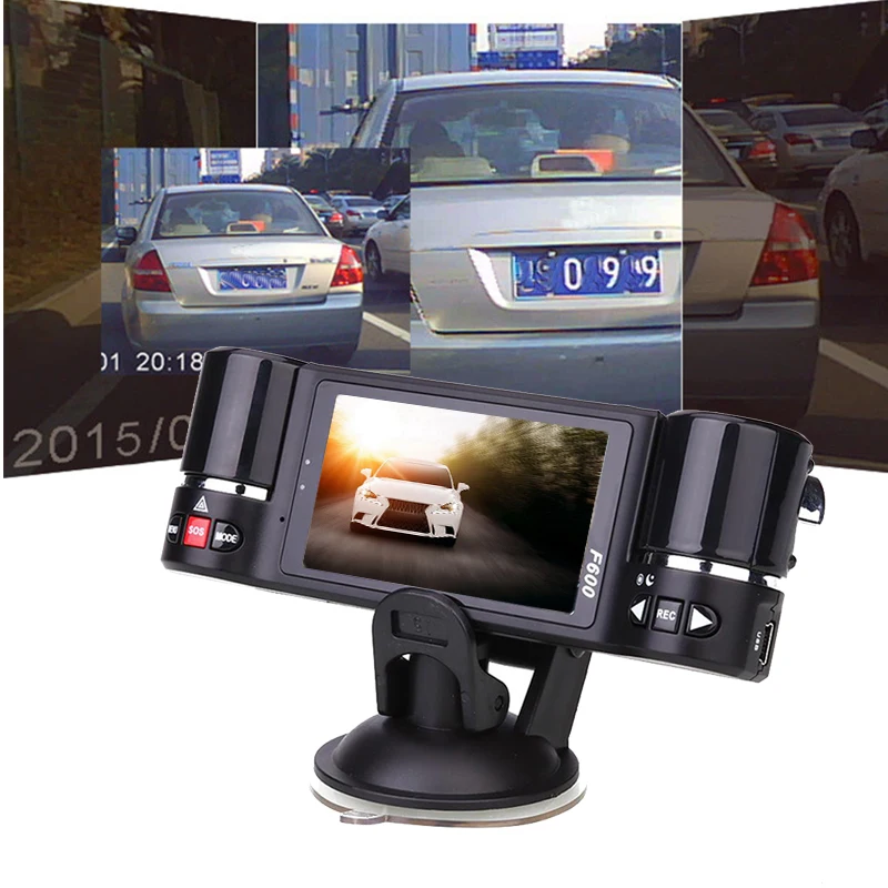 2,7 дюймов Автомобильная камера с двумя объективами F30 с ночным видением HD Автомобильный видеорегистратор автомобильная видеокамера Цифровой видеорегистратор 120 градусов широкий угол обзора