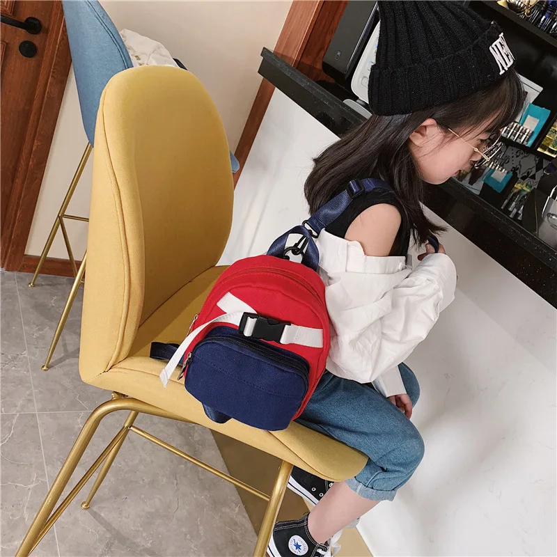

Children Backpack 2020 New Style Korean-style Children 1-5-Year-Old Small Bookbag Fashion Mortise Lock Contrast Color Small Doub