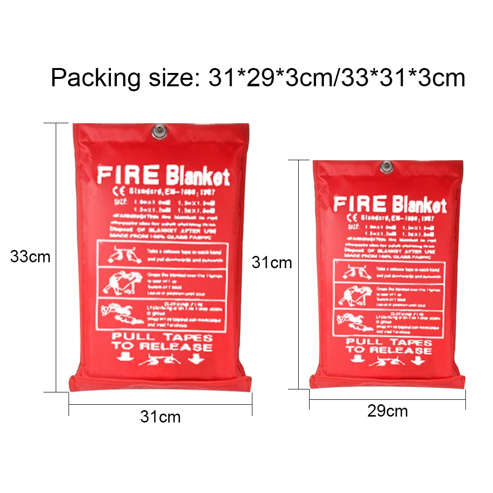 Fire Emergency Blanket Flame-Retardant Saftety 1m Sealed Work Place Camping Safety Fire Blanket
