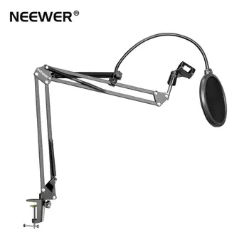 

Neewer NB-35 Microphone Suspension Arm Stand Clip Holder and Table Mounting Clamp Pop Filter Windscreen Mask Shield Clip Kit