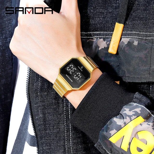 Фото часы наручные sanda мужские цифровые повседневные простые электронные цена