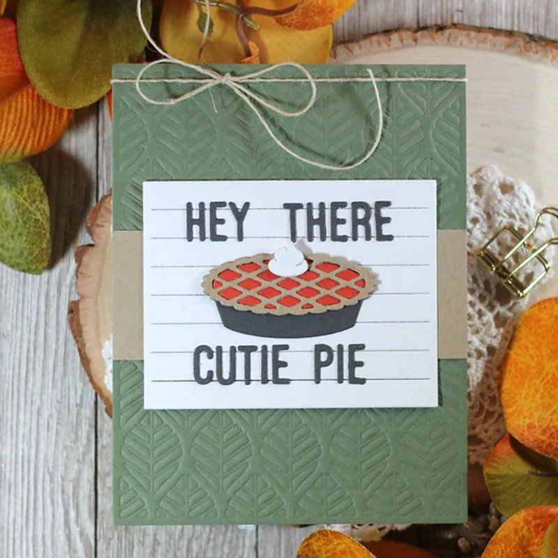 Еда пирог слова Тыква торт Кружева листья линии Рамки Металлические Вырубные