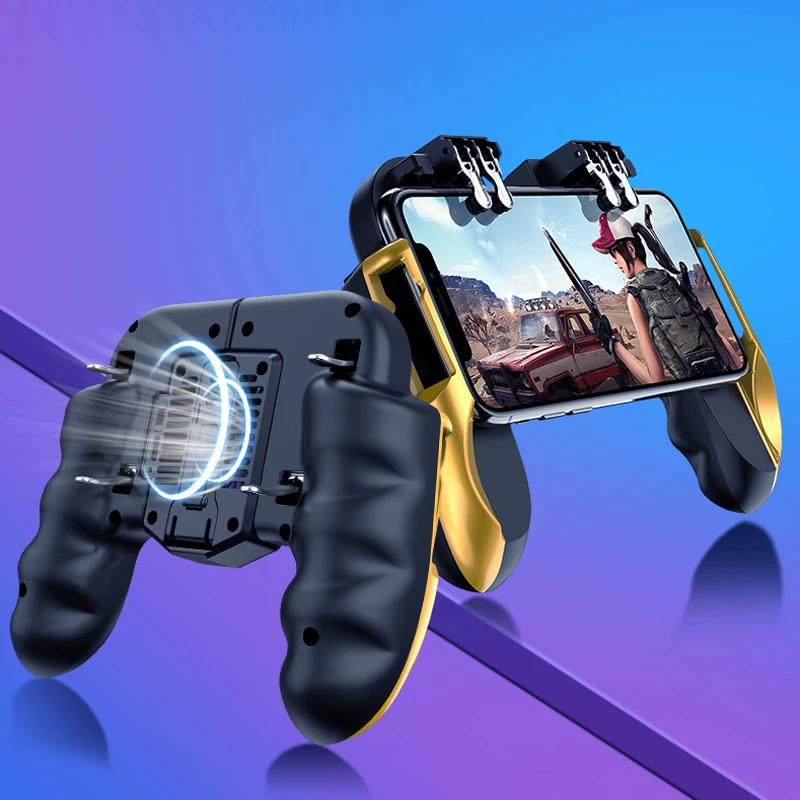 

Mobile Phone Cooler PUBG Controller Gamepad Joystick For Iphone IOS Android Smartphone Cooling Fan PUBG Trigger Grip