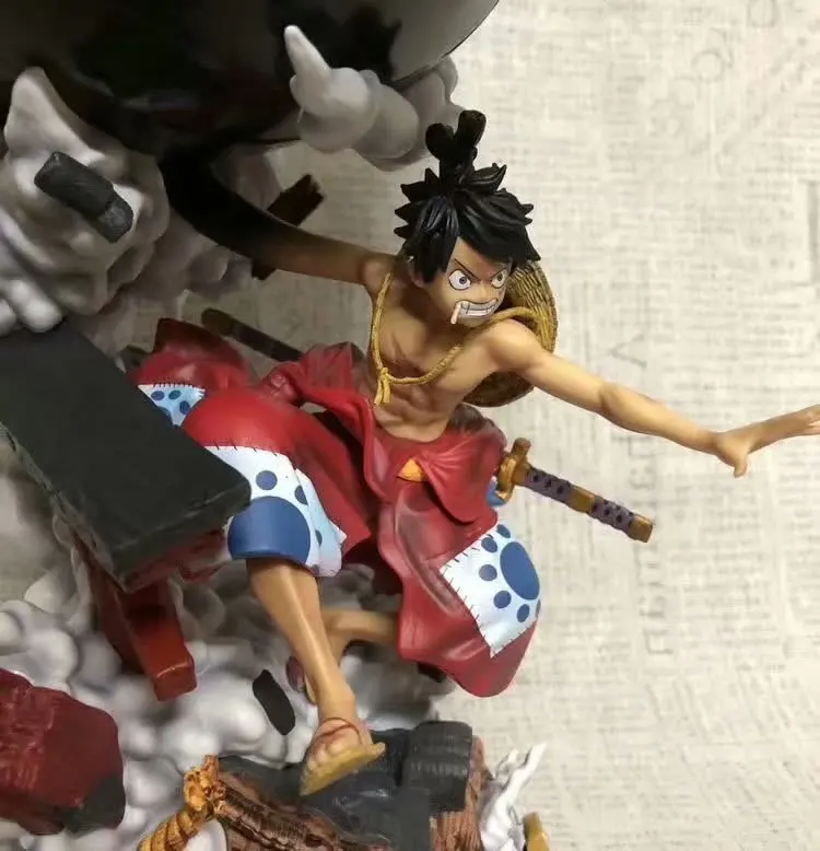 Аниме one piece F3 кимоно Luffy gear third 3 Модель Bound Man GK статуя 40 см ПВХ фигурка Wano страна коллекция игрушек