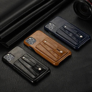 

wlzcyhbd Chic Card Slot Holder Business Cover For iPhone11 Pro Max X Xr Xs Max 7 8 Plus Luxury Sheeny Genuine Leather Phone Case
