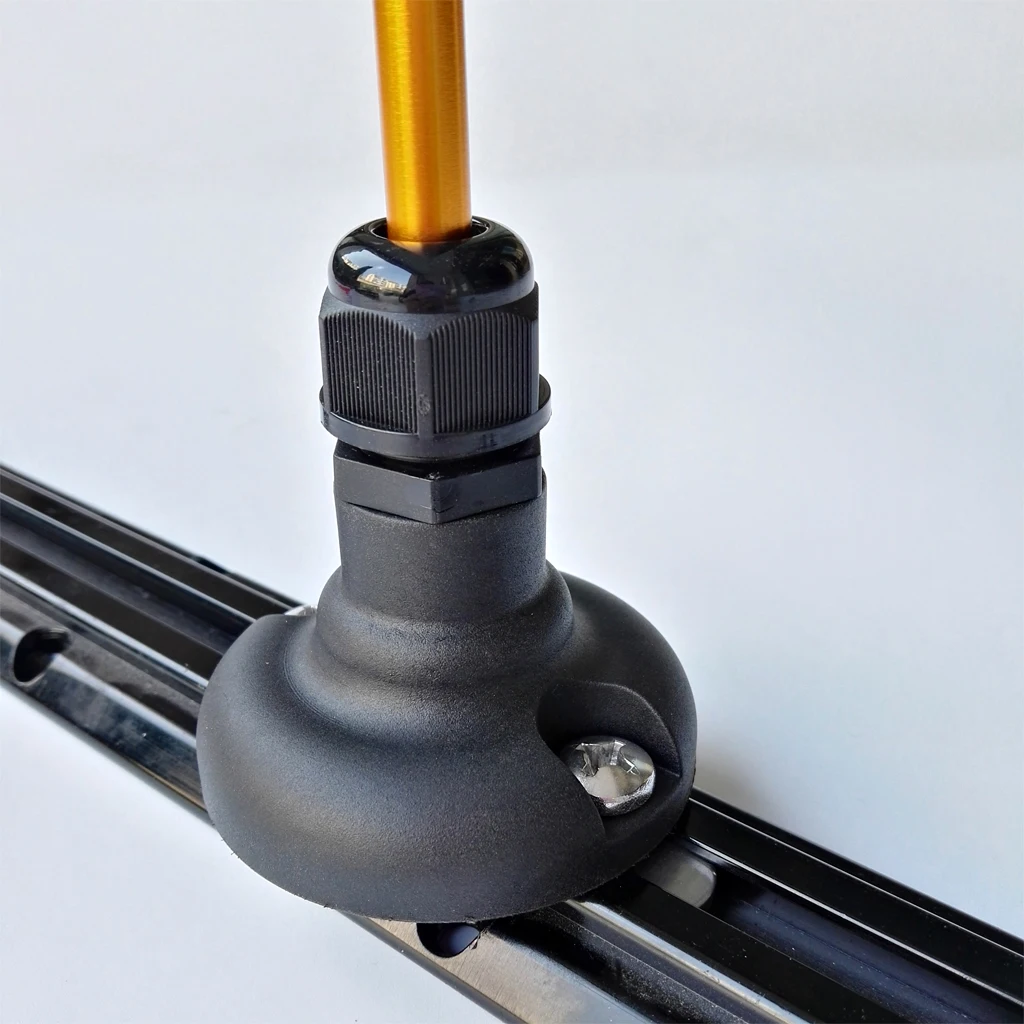 2Pcs 1.2m/4ft Universal Safety Flag Pole Base Kit with Mount Base, Suit for Marine Boat Canoe Kayak DIY Accessories