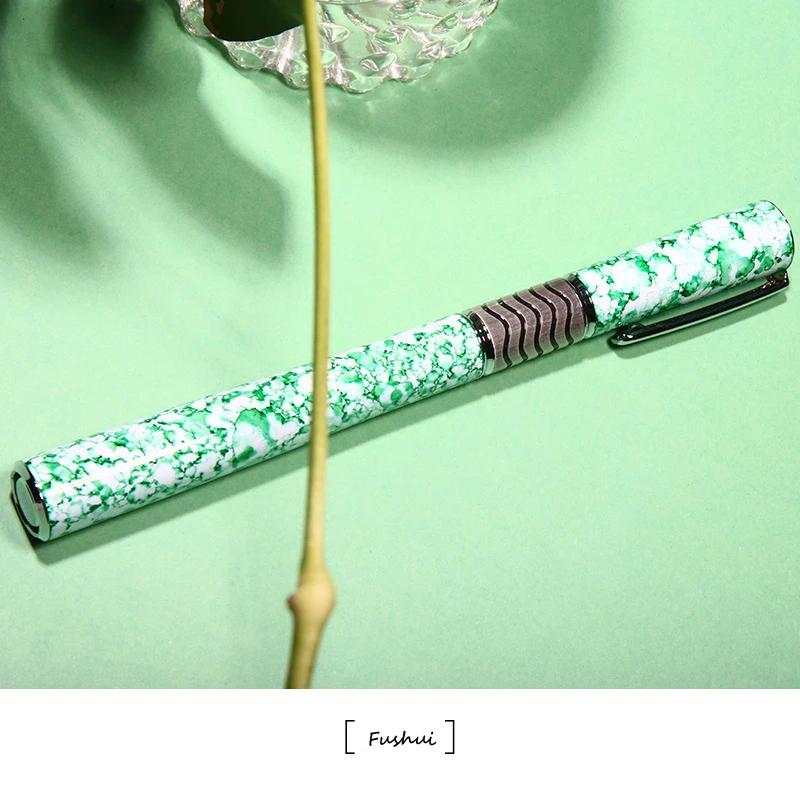 

1Pcs Chinese style ceramics Design Metal Ink Fountain Pen Luxury EF/F Beautiful Texture Excellent Ink Pen Exquisite gift pen
