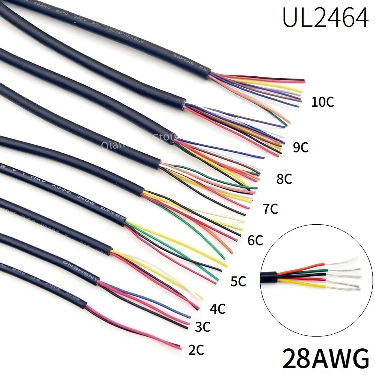 Кабель с гибкой обшивкой 1 м аудиокабель 28awg 2 3 4 5 6 7 8 9 10 ядер изоляционный мягкий