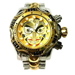INVICTA Reloj de pulsera de lujo para hombre, cronógrafo de cuarzo, con esfera grande, a la moda, dorado, de lujo, de alta calidad