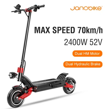 شراءJanobike 2400 واط سكوتر كهربائي 70km/ساعة لوح التزلج الكهربائية 23.4AH بطارية مزدوجة المحرك E سكوتر النفط الفرامل دراجة نارية سكوتر