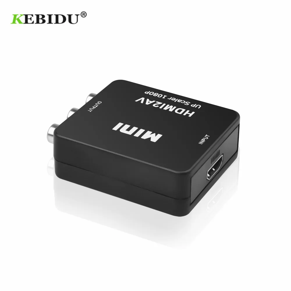 

Kebidu Mini HD 1080P HDMI to AV Adapter Support HDMI to 3RCA AV/CVSB L/R Video Converter Box Composite Connector for TV DVD