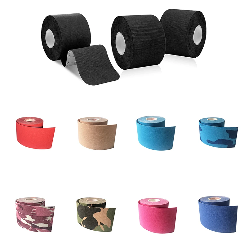 6 Rolls Waterproof Cotton Elastic Kinesiology Tape Adhesive Bandage Knee Elbow Protector Muscle Sports Taping Width 2.5-5cm photo