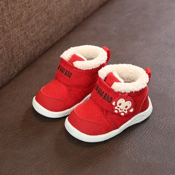 

Baby Girl Boys Toddler Boots 2019 Infant Winter Boots High Quality Soft Bottom Warm Thicken Plush Kids Child Boots Cotton Shoes