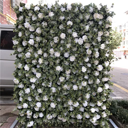 Искусственный цветок стены свадебный фон очень белые розы деньги листья газон столб поддельные цветочные плиты дорога свинец дом 3D - Цвет: GY714