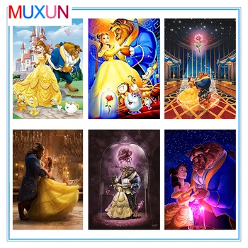 

Full Drill 5D Diy Diamond Painting Beauty And The Beast New Crystal Diamond Embroidery Cross Stitch Mosaic Decoration Gift Lx484