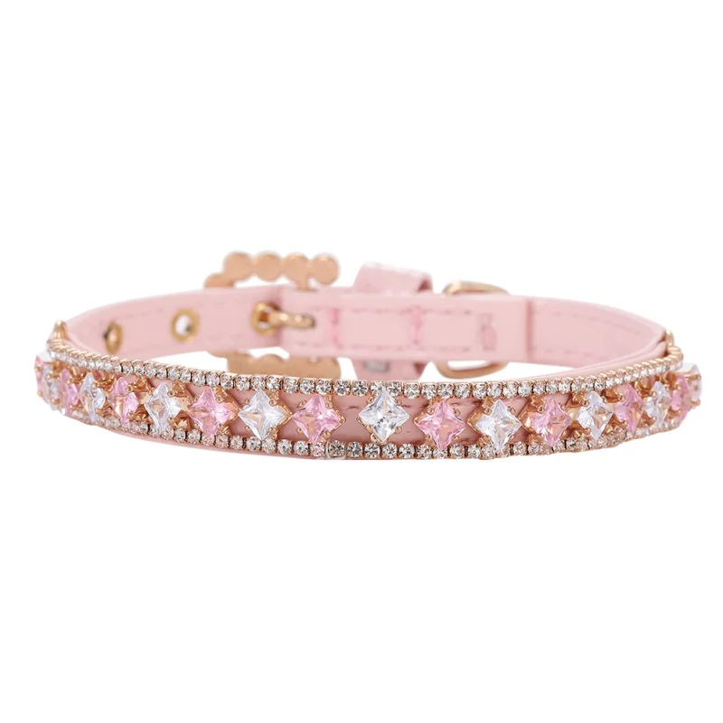 Diamond Inlaid Pet Cat Collar Pets Shiny Crystal Elastic cats Collars