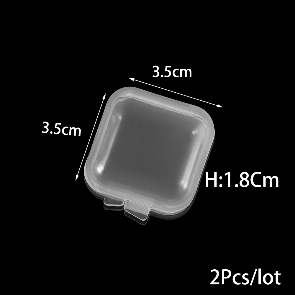 Все виды пластиковых регулируемых квадратных/круглых прозрачных аксессуаров для ювелирных изделий, бусин, таблеток, коробка для хранения ногтей, чехол-Органайзер - Цвет: 3.5 x3.5 x1.8CM X 2P