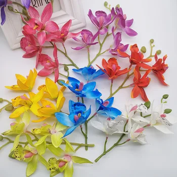 

2PCS 4 heads/bundle Thai orchid wedding decorative flowers wreaths scrapbooking home decoration accessories Artificial flowers