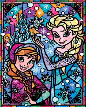 

JMINE Div 5D Snowflake Glass Frozen Elsa Anna Princess Full Diamond Painting kits art Cartoon 3D paint by diamonds