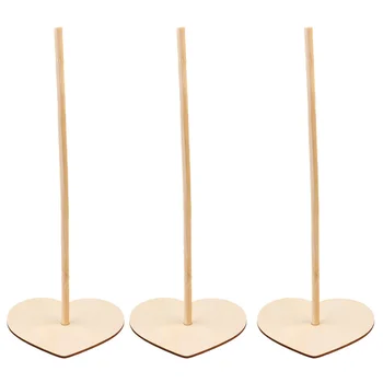 

3pcs Wooden Donut Display Stand Unique Shaped Doughnuts Stand Holder Candy Sweet Cart Display Board with Stick for Weddings Birt