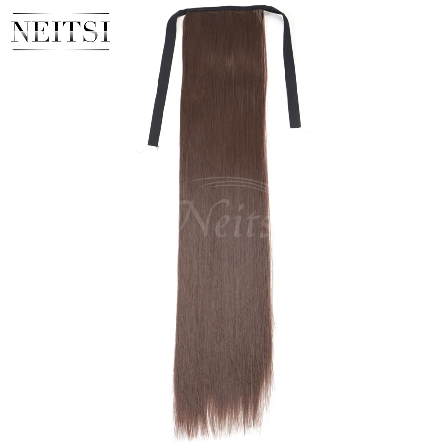 Neitsi 22 ''1 шт. прямые волосы хвост шиньон синтетический хвост для наращивания волос для женщин#8 - Цвет: #8
