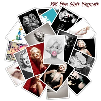 

25 Pcs High Quality Famous Actress Marilyn Monroe Stickers DIY Luggage Skateboard Laptop Decals Guitar Decals Sexy Toy Stickers