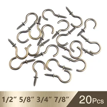 Heavy-Screw Hook Wall-Hanging-Hanger Brass-Plated Cup Shouldered High-Quality 20pcs/Set